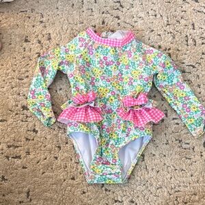 Nicole Miller Floral Kids Swimwear - Pink and Green